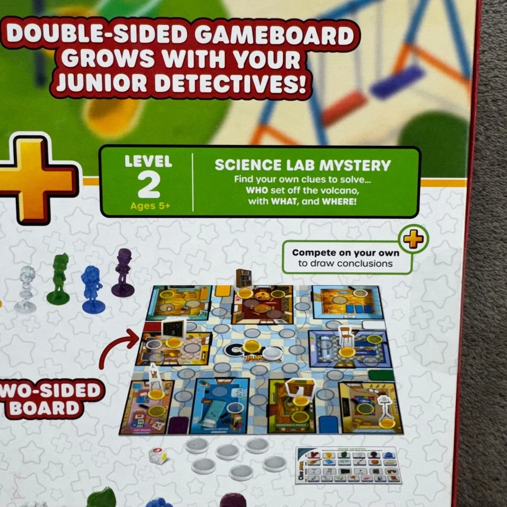 Clue Junior Board‎ Game Ages 4+ Double Sided Gameboard 2 Games in 1 Hasbro